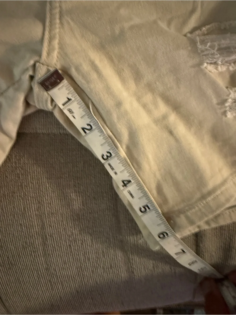 Tiger Horse Men's Beige Distressed Utility Shorts with Suspender Detail